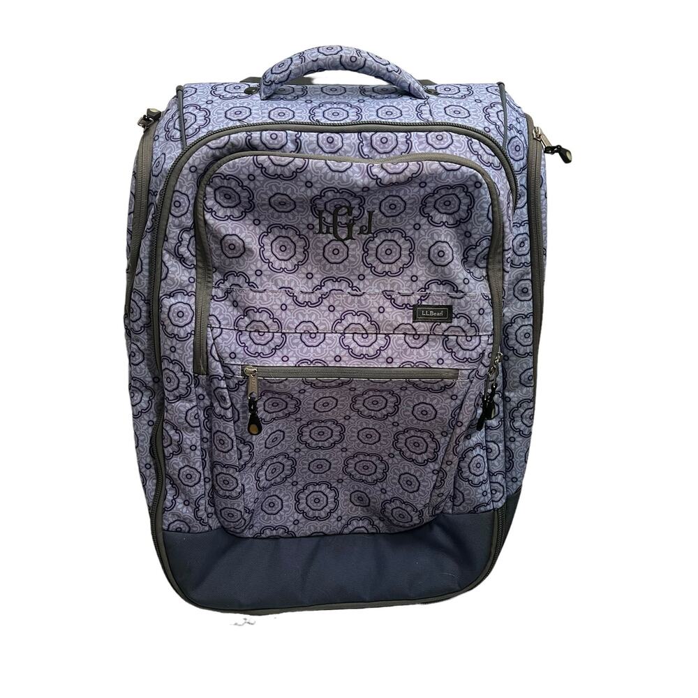 L.L. BEAN FLORAL Purple Travel Suitcase (Personalized) With Initials